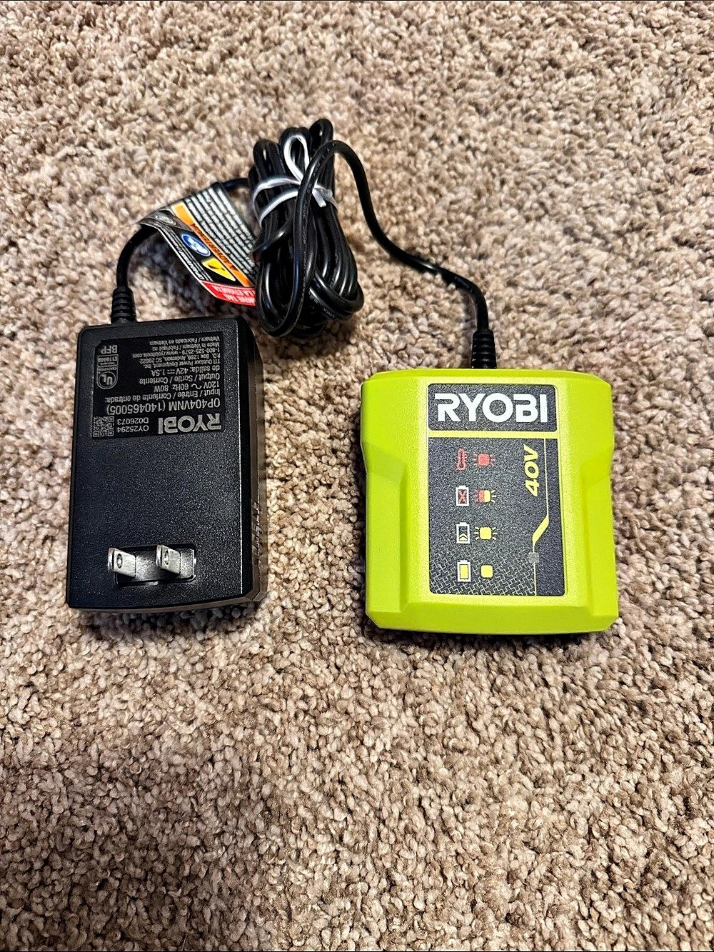 Ryobi 40V Charger Green & Black